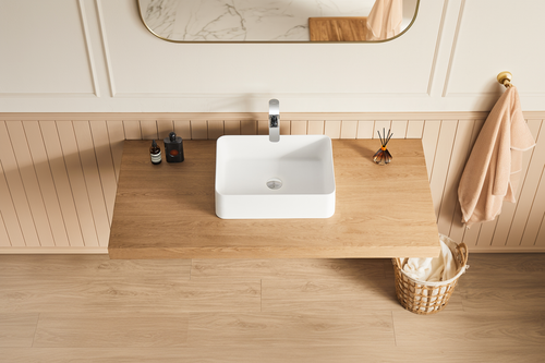 20' x 14' Solid Surface Vessel Bathroom Sink Basin in Matte White