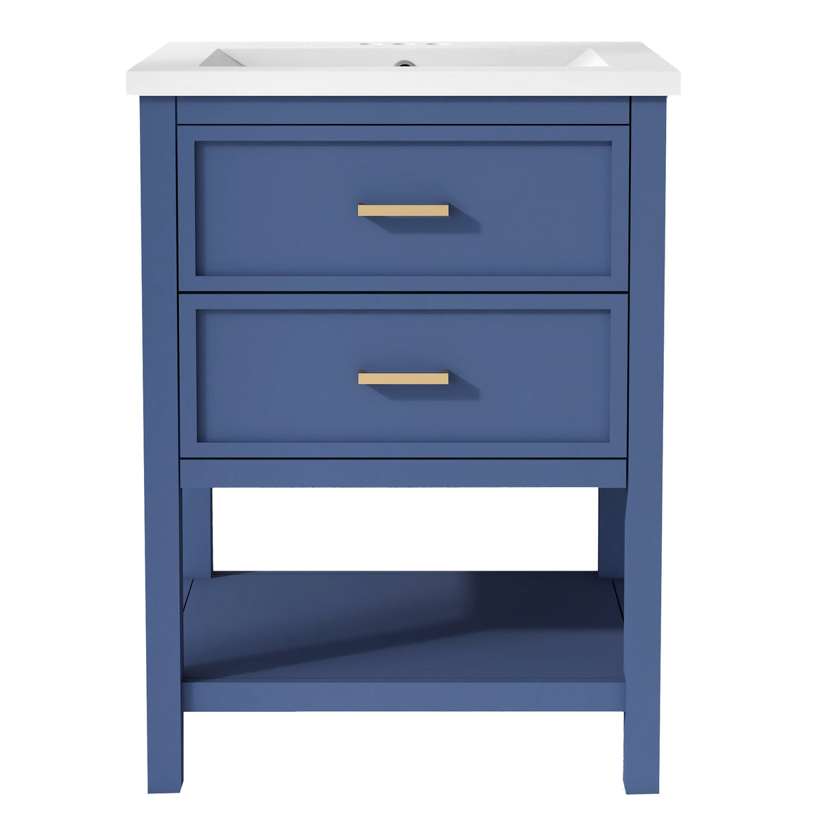 24'' Bathroom Vanity with Top Sink, Modern Bathroom Storage Cabinet with 2 Drawers