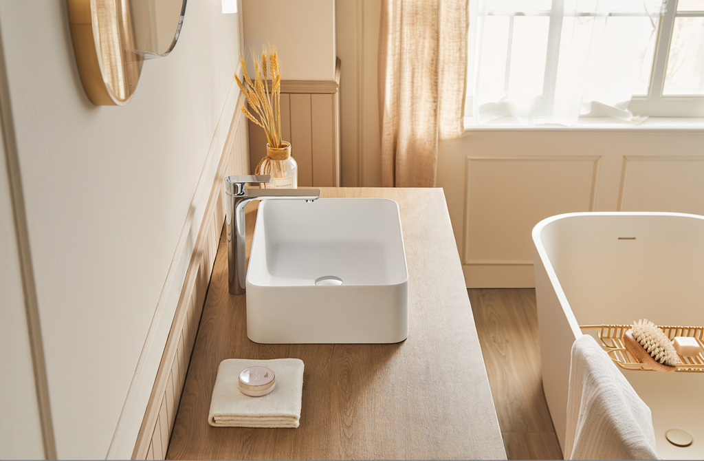 20' x 14' Solid Surface Vessel Bathroom Sink Basin in Matte White